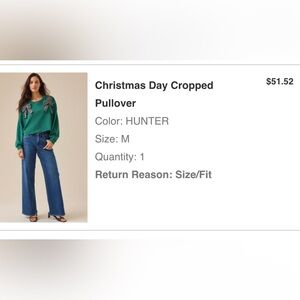 Hunter Green Cropped Pullover